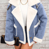 Isabella™ Kurtka Zimowa Podszewka z Syntetycznego Futra