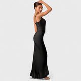 Bella - Sukienki Corset z Satyny z Falbanami