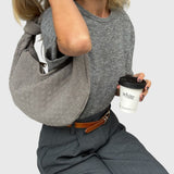 Celeste | Torebka Średnia Zamszowa Pleciona z Węzłem