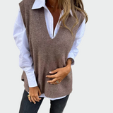 Bezramkowy sweter pleciony