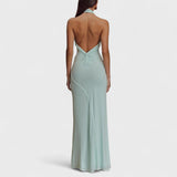 Klara – Sukienka curvy z jedwabiu z dekoltem halter