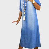 Ilse - Letnia sukienka z dekoltem w serek z denimu