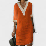 Sukienka damska z bawełny i lnu