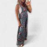 Bethany - Ogrodniczki z Denimu z Kwiatowym Wzorem