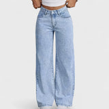 Mara - Damskie dżinsy o prostym kroju i szerokiej nogawce