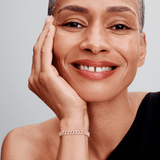 Shannelise | Różowa Bransoletka Kubańska w Złocie 18k