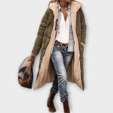 Kora - Przytulny Płaszcz Wyłożony Futrem