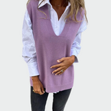 Bezramkowy sweter pleciony