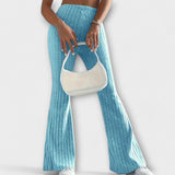 Luretta – Spodnie dzwony o delikatnej strukturze