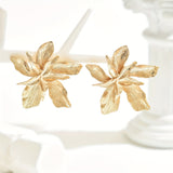 Lana | Złote Kwiatowe Kolczyki W Kształcie Kropli