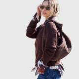 Celeste | Torebka Średnia Zamszowa Pleciona z Węzłem