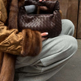 Sienna | Mała Torebka z Plecionym Uchem