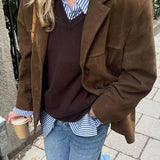 FIORA - Marynarka Blazer z Zamszu