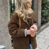 FIORA - Marynarka Blazer z Zamszu