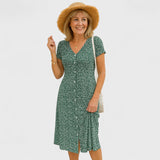 Cavell – Sukienka z guzikami i dekoltem w kształcie V