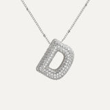 Savannah | Naszyjnik z Literą w Kształcie Bąbla z Diamentami