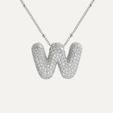 Savannah | Naszyjnik z Literą w Kształcie Bąbla z Diamentami