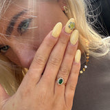 Amaryelle | Pierścionek z Zieloną Cyrkonią w Złocie 18K