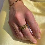 Jaylinette | Duży Pierścionek ze Złota 18K