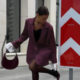 FIORA - Marynarka Garniturowa Czerwony Wino