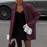 FIORA - Marynarka Garniturowa Czerwony Wino