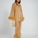 Lya - Zestaw Dwu Częściowy z Kołnierzem Puchowym