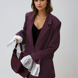 FIORA - Marynarka Garniturowa Czerwony Wino