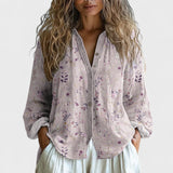 Ambra - Bluzka z nadrukiem w liście vintage