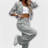 Elegancki Komplet w Paski