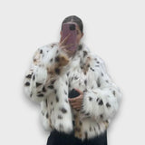 Leoline – Kurtka z syntetycznego futra w zwierzęcy wzór