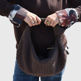 Celeste | Torebka Średnia Zamszowa Pleciona z Węzłem