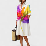 Doris - Luksusowa sukienka midi dla letniego komfortu bez wysiłku