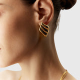 Aitana | Kolczyki Trzywarstwowe w Kształcie Skrzydła