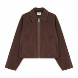 VALIRA Kurtka Zip z Sztucznego Zamszu