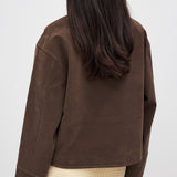 VALIRA Kurtka Zip z Sztucznego Zamszu