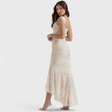 Carisia - Długa niebieska sukienka