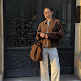 VALIRA Kurtka Zip z Sztucznego Zamszu