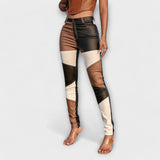 Calliope - Spodnie z Wzorem w Bloki Kolorów