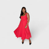 Amelia – Midi sukienka o płynnej, ponadczasowej formie