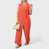 Inès - Elegancki kombinezon z dekoltem w kształcie V